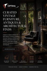 Curated vintage furniture and original architectural salvage by Optima Studio